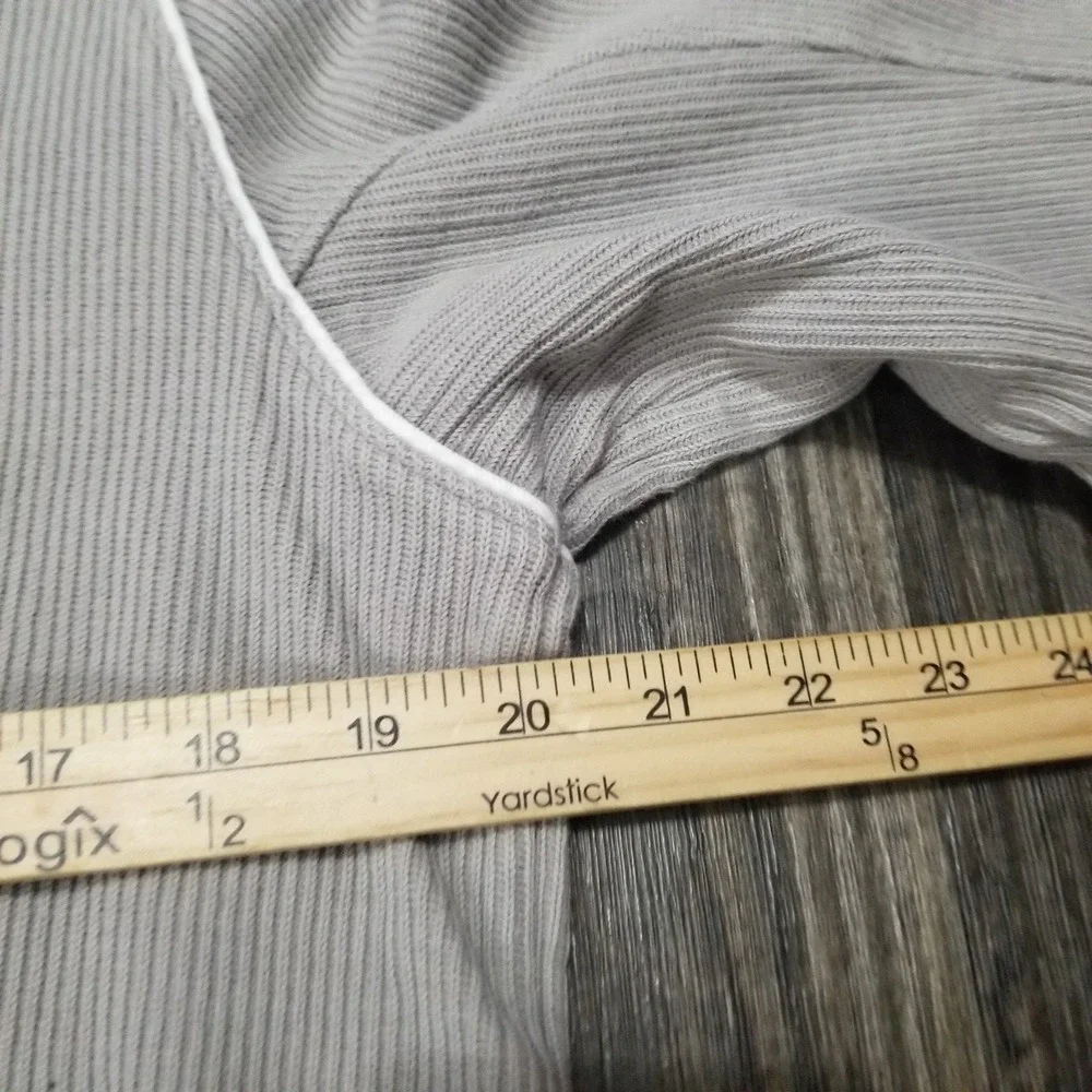 Nike Hoodie Swoosh Ribbed Knit Pullover Vintage 00s Gray Center Check Womens M